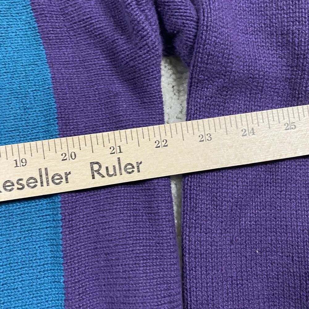 Vintage Duck Head Sweater Mens L Multicolor Stripe Knit Crewneck Made USA 90s - Picture 6 of 8